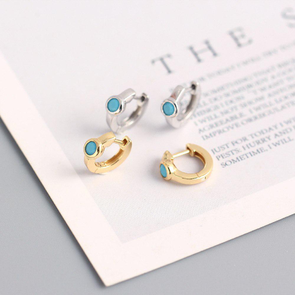 Crystal Turquoise Bezel Hoop