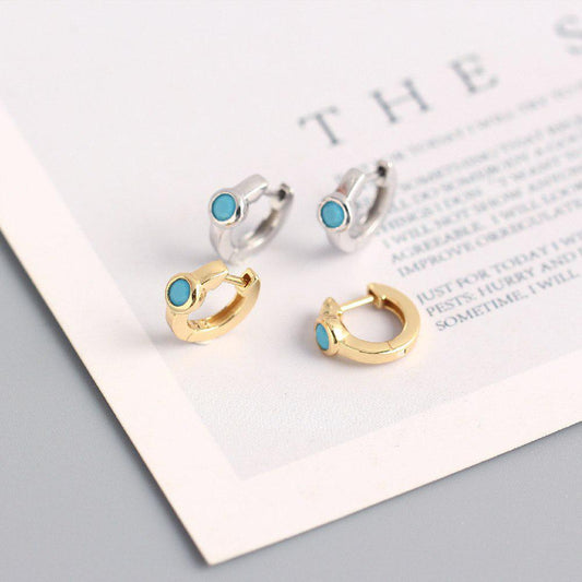 Crystal Turquoise Bezel Hoop